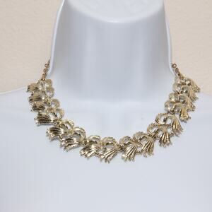 Vintage Mid Century Modern Adjustable Choker Necklace SilverTone Link Design